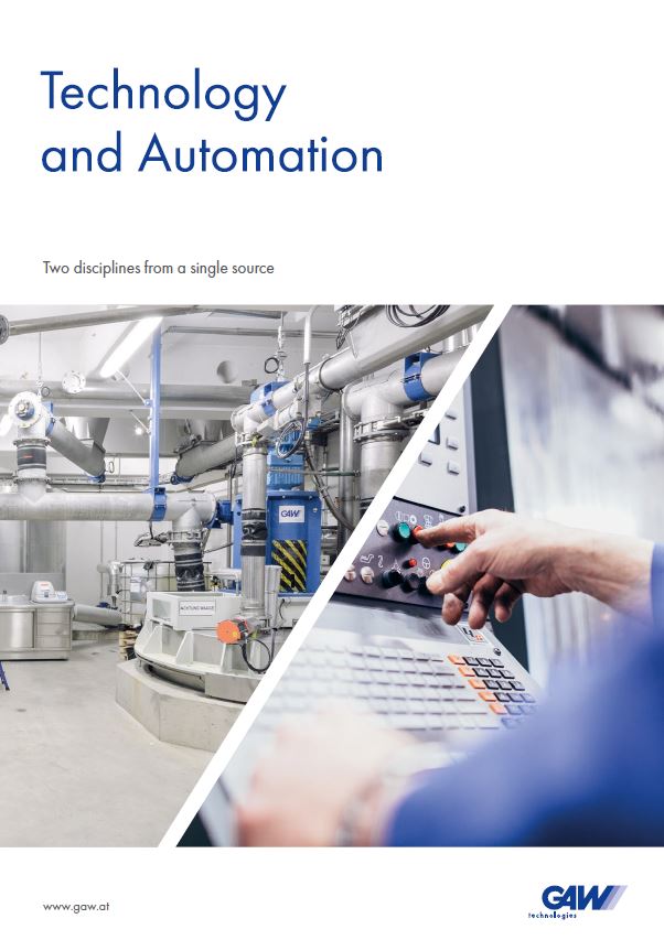 GAW product catalogue Technologie and Automation front