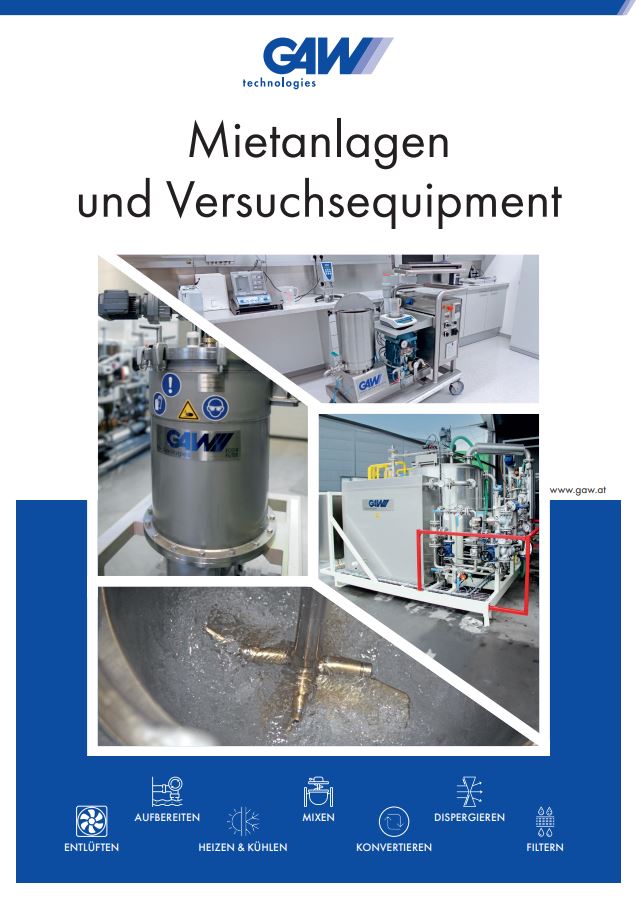 GAW Mietanlagen Versuchsequipment